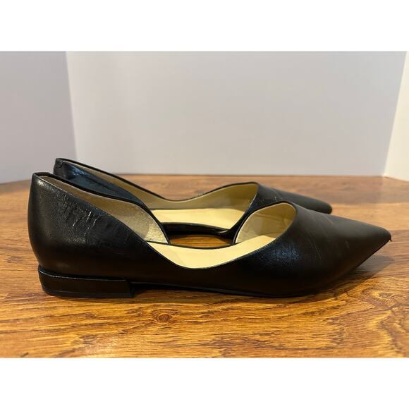 Franco Sarto Women's Neiman Leather Pointed Toe D'Orsay Flats – Black – Size 9 - Picture 2 of 10